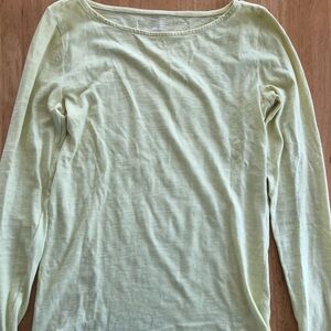 Pale yellow 100% cotton J. Crew long sleeve painter tee size S